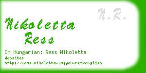 nikoletta ress business card